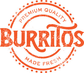 Vintage Burritos Menu Design Stamp