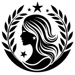 beauty care logo design silhouette vector art illustration