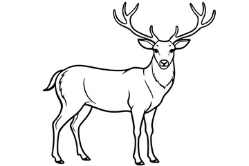 Graceful Deer Stag with Large Antlers Vector Illustration - SVG Files, Cricut Cut Files, Clipart, T-Shirt Graphics