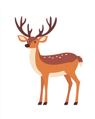 Obraz premium Christmas reindeer looking out towards the distance. 4k full hd holiday illustration design art isolated on white background