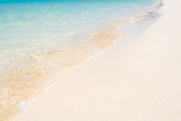 beautiful beach sand with calm water wave relaxing morning