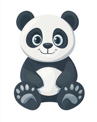 Obraz premium cartoon baby panda bear cub with large feet. 4k full hd animal illustration design art isolated on white background