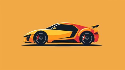 Vector icon of a car logo illustration with editable text. 