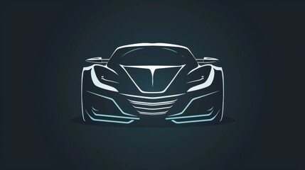 Vector icon of a car logo illustration with editable text. 
