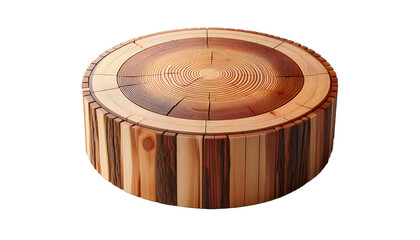 Cutout tree stump isolated on transparent background 