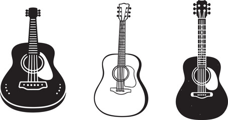 Fototapeta premium Black Silhouette Guitar
