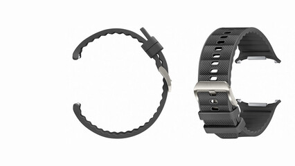 Closeup of smartwatch bands, isolated on white background.