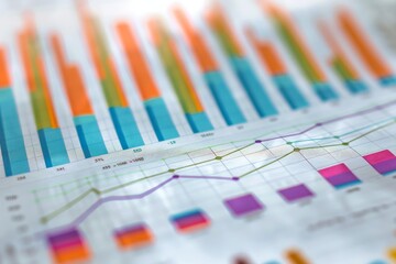 Detailed view of business graphs and charts showing trend analysis for website traffic, Incorporate trend analysis for website traffic fluctuations
