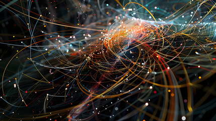 Abstract Background with Colorful Lines and Lights