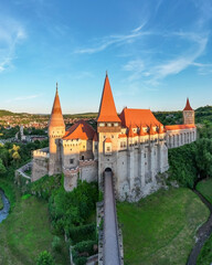 Fototapeta premium Corvin Castle, also known as Hunyadi Castle or Hunedoara Castle, a Gothic-Renaissance castle in Hunedoara, Romania