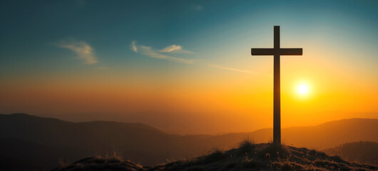 cross at sunset dramatic sky