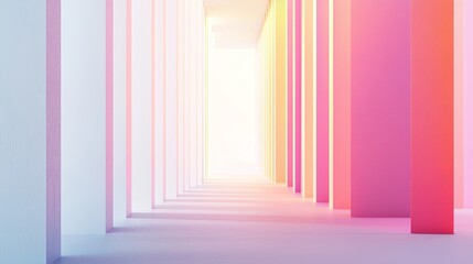 Fototapeta premium A lusciously vibrant abstract corridor adorned with a myriad of colorful lighting effects