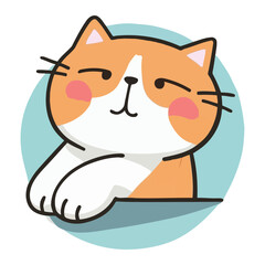 Vector Illustration of Cute Cartoon Cat Characters on Isolated Background