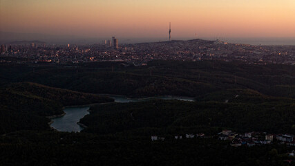 Obraz premium aerial view Istanbul at sunset