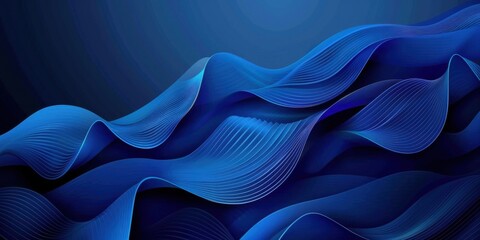 Obraz premium Blue technology background with geometric lines and gradient for banner, poster or presentation design Background design template with blue color waves for business concept Generative AI