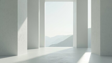 A minimalistic architectural space designed to maximize the use of natural light effectively
