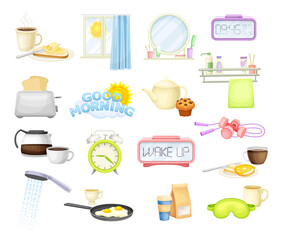Good Morning Object and Different Wakeup Element Vector Set