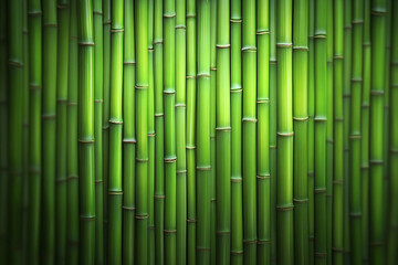 Fototapeta premium A green bamboo background tool, perfect for gardening and creating a serene and natural atmosphere.