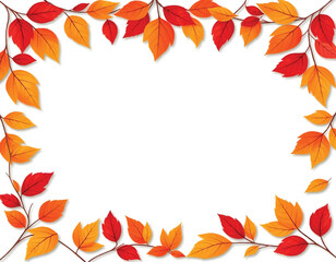 Obraz premium a frame of colorful autumn leaves with a white background with a place for text