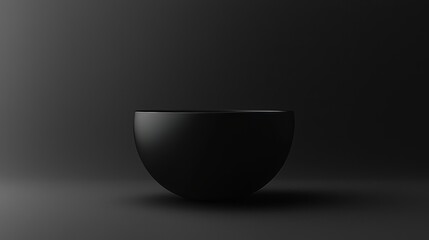 A minimalistic black bowl set elegantly against a dark background that truly captivates the eye