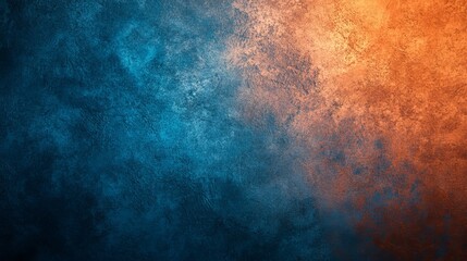 Abstract textured background of blue and orange hues in a gradient pattern