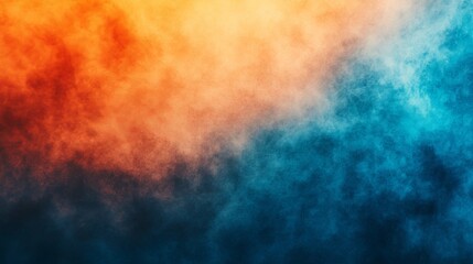 Fototapeta premium Colorful smoke blending orange and blue in an abstract background