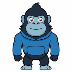 Cute and cool Gorilla Art vector illustration