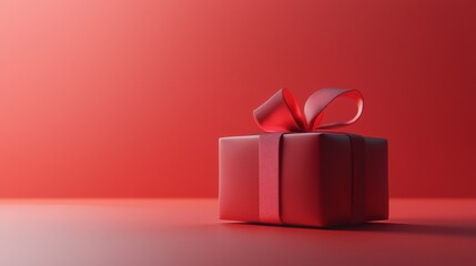 An Elegant Red Gift Box presented beautifully on a Solid Background for all occasions