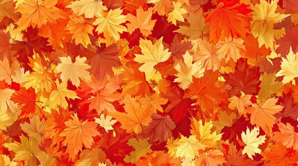 Autumn Leaves the Background with Warm and Vibrant Colors. AI generated image wallpaper