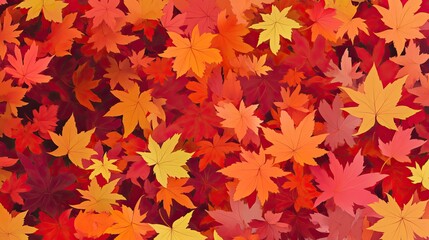Autumn Leaves the Background with Warm and Vibrant Colors. AI generated image wallpaper