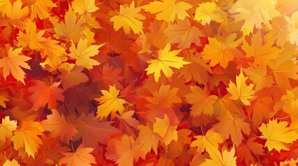 Autumn Leaves the Background with Warm and Vibrant Colors. AI generated image wallpaper