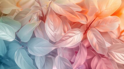 Beautiful Foliage in Pastel Colours. Contemporary Design Background