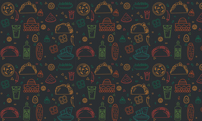 Mexican food seamless pattern