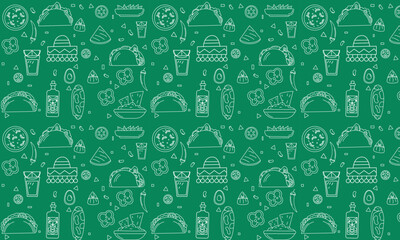 Mexican food seamless pattern