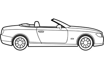 A high-end luxury convertible with clean art vector illustration