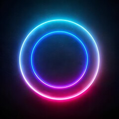 bright neon circle on a dark background