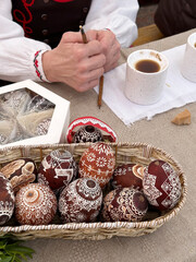 Easter eggs at the folk crafts fair in Belarus