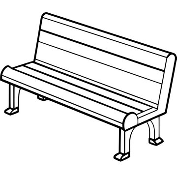 recommend clip art: Vector Illustration of Park Bench Outline Minimalistic Public Space Furniture Design