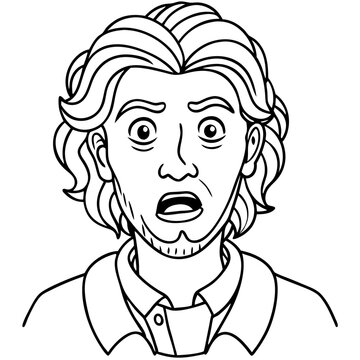 recommend clip art: Shocked Man Face Expression Vector Illustration, Surprised Facial Reaction, Emotional Cartoon Character