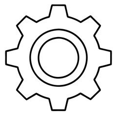 Gear  Vector Mechanics Technology Engineering Modern Design Black and White Outline