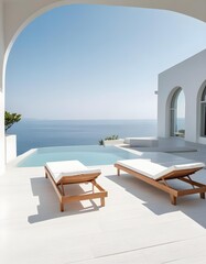 Luxury hotel swimming pool in resort..