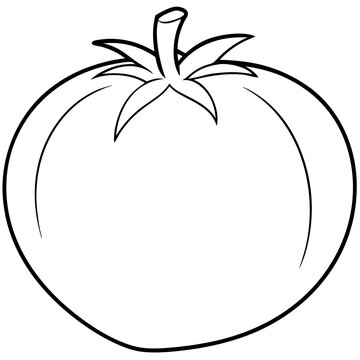 recommend clip art: Tomato Outline Vector Drawing Black and White Illustration Simple Vegetable Graphic Design Art