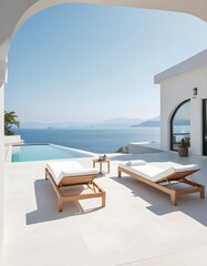Fototapeta premium Luxury hotel swimming pool in resort..