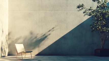 Exploring Minimalist Interior Design Featuring a Chic Chair and a Beautiful Plant in a Modern Space