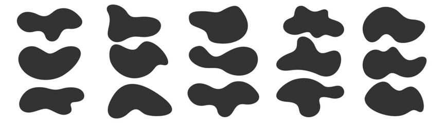 Modern blob shape abstract elements. Vector liquid shadows random shapes. Random shapes cube drop