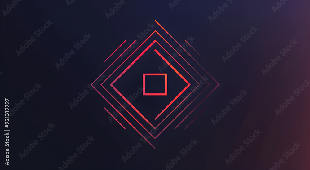 Fototapete vector logo with an abstract geometric shape and lines, forming the letter s in light colors on a da