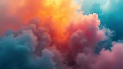 Fototapeta premium Abstract heavy multicolor cloud of haze