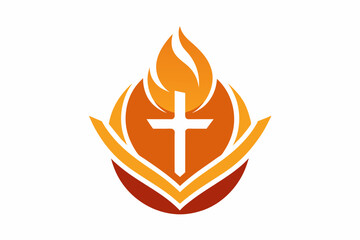 Logo for Christian youth with warm tones in vector design illustration on white background 