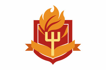 Logo for Christian youth with warm tones in vector design illustration on white background 