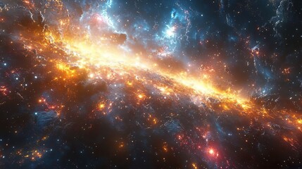 Naklejka premium Emerging galaxies and expanding universe following the Big Bang event photo